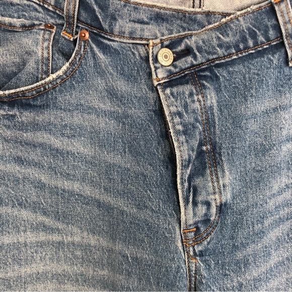 ABERCROMBIE The Dad High Rise Curve Love Crossover Button Fly Size 32/14 - Picture 7 of 12